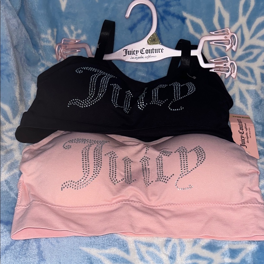 NWT! Juicy Couture Black and Pink Bra Set